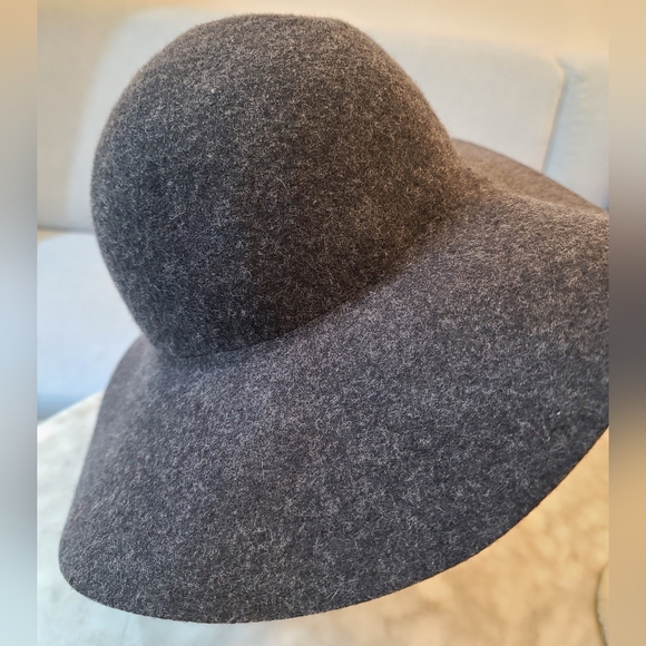 J Crew 100% Wool Felt Gray Wide Brim Hat - Picture 3 of 4